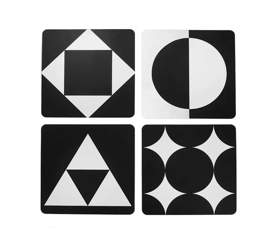 Black and White Contrast Cards Shapes