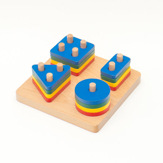 Montessori toys New Zealand: Geometric Shapes on Dowels