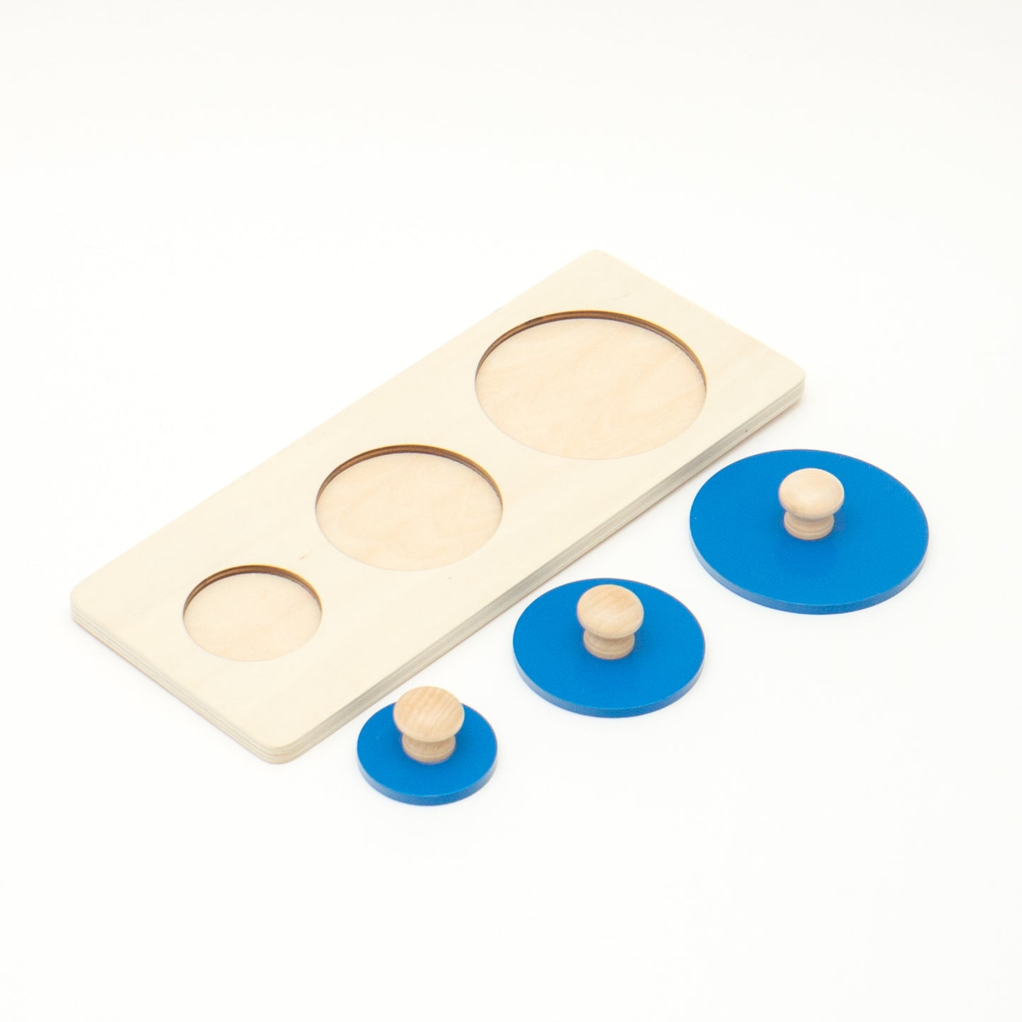 Montessori toys Australia: Multi-shape Knobbed Puzzle (3 Circles)