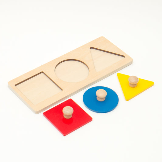 Montessori toys New Zealand: Multi-shape Knobbed Puzzle (Circle, Square, Triangle)