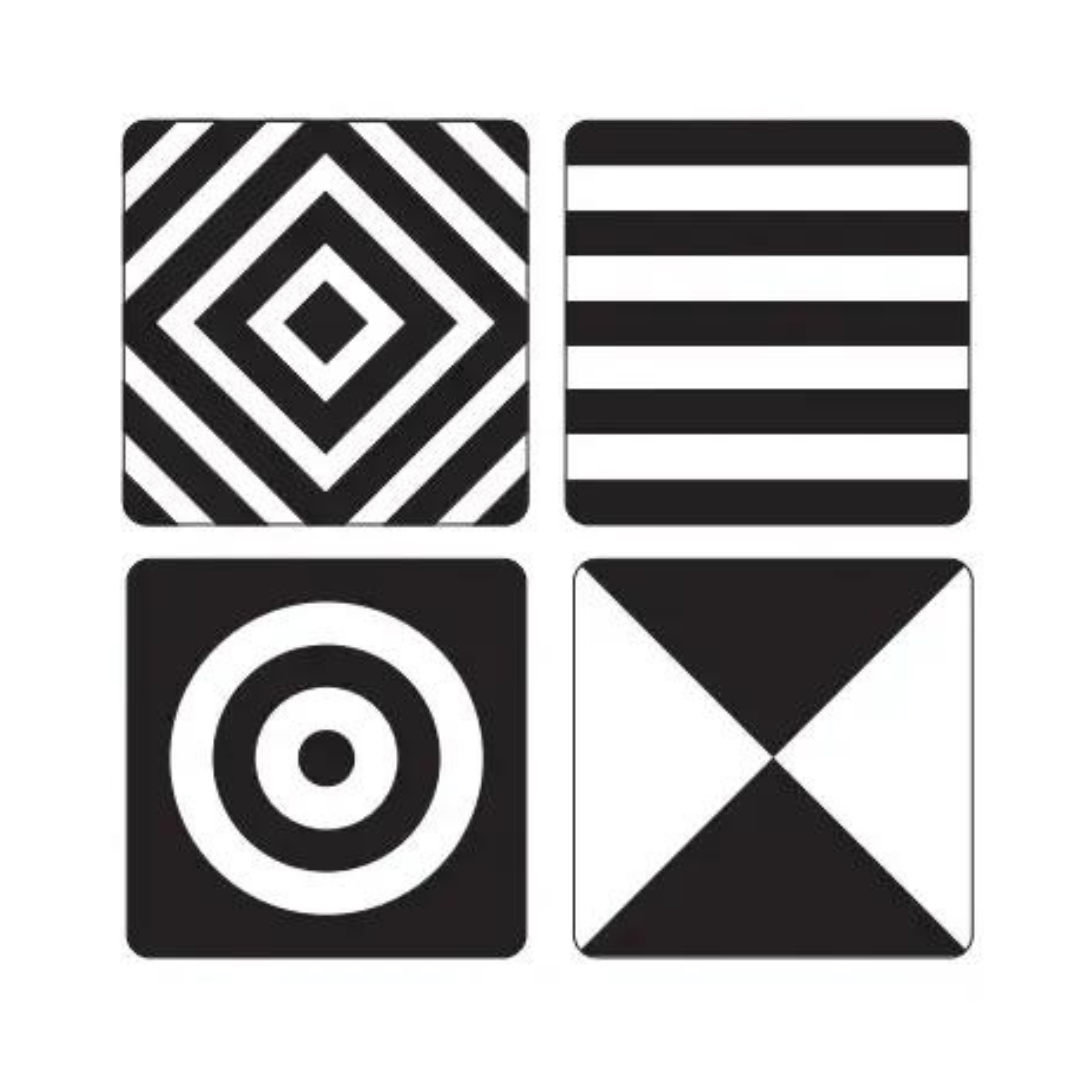 Black and White Contrast Cards Shapes