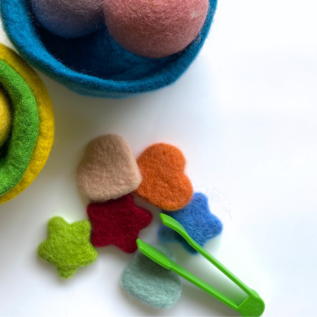 Felt Shapes and Tongs