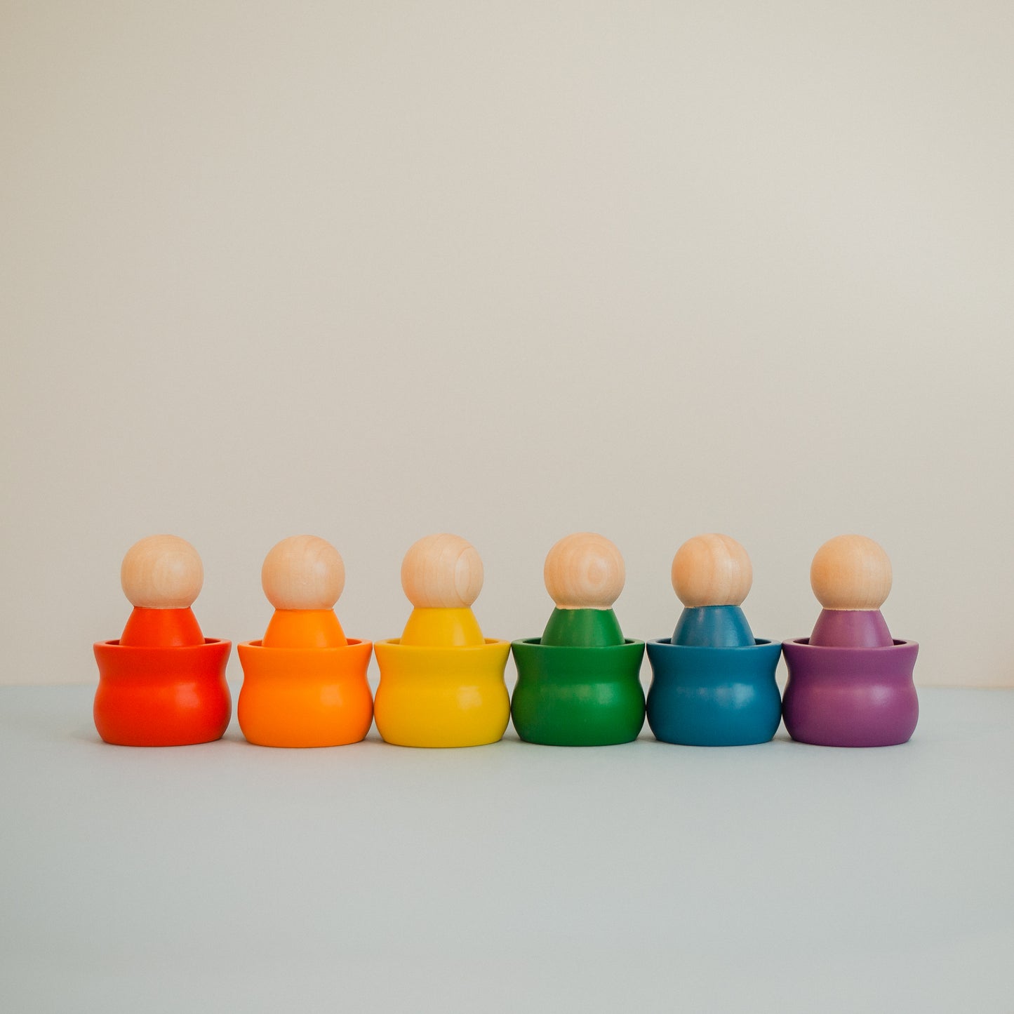 Rainbow Pegs in Cups