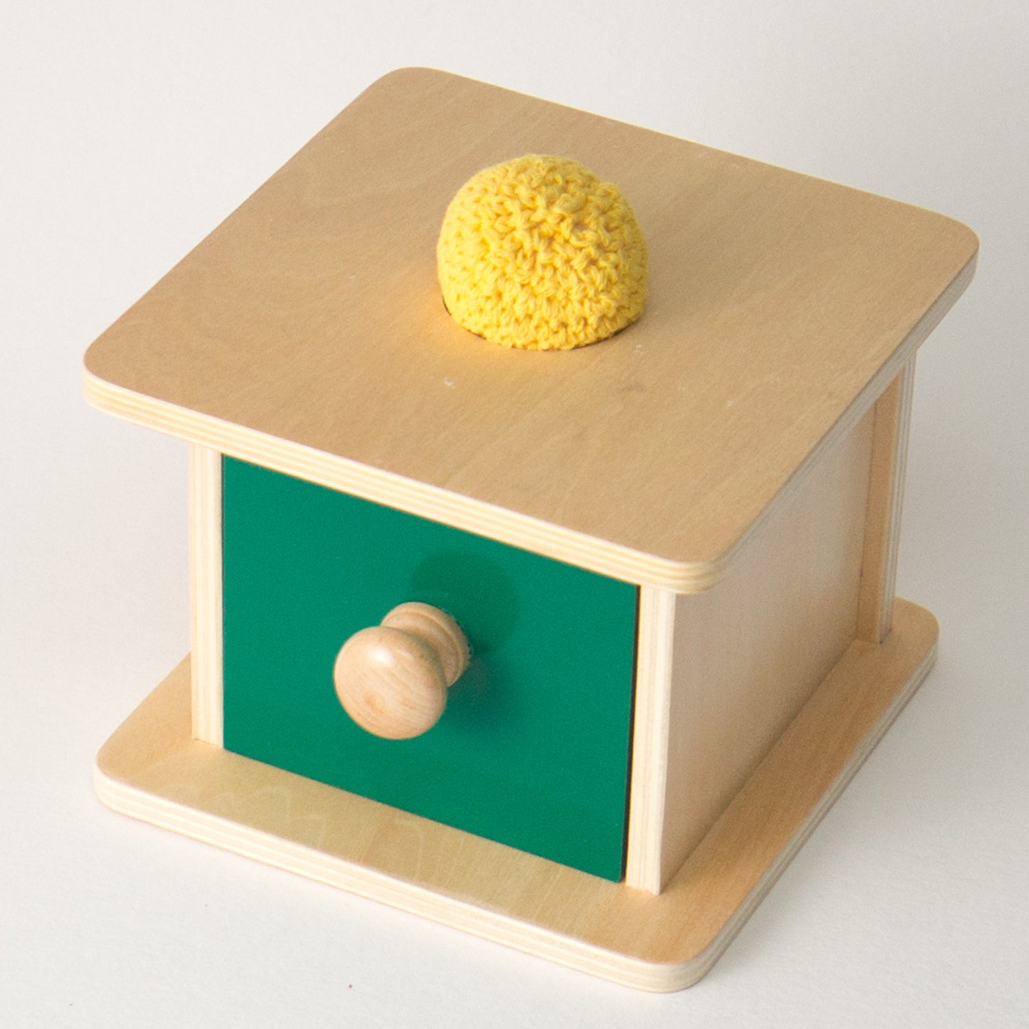 Montessori Toys in New Zealand: Imbucare Box with Knit Ball